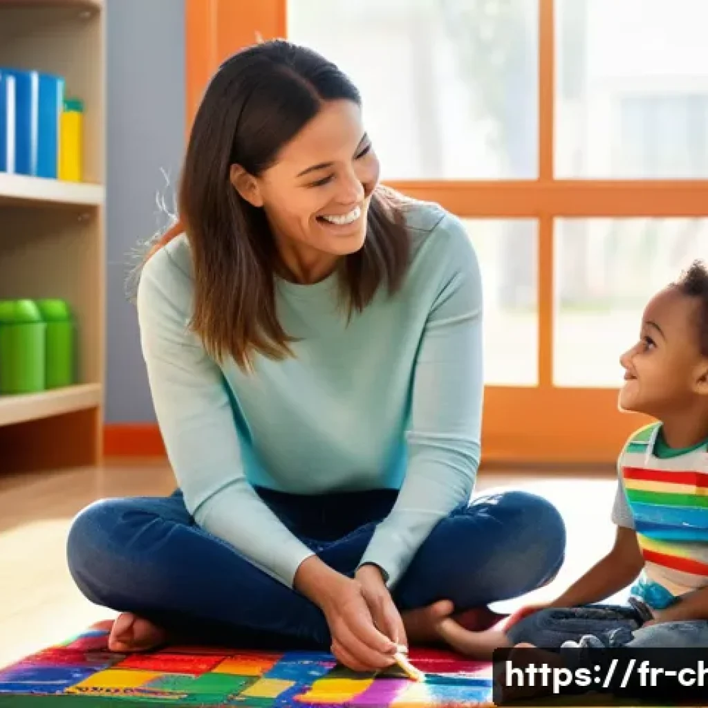 아동상담사 직무 훈련과 자격증 취득 - **Prompt:** A warm and inviting play therapy room. A kind and empathetic female child counselor, in ...